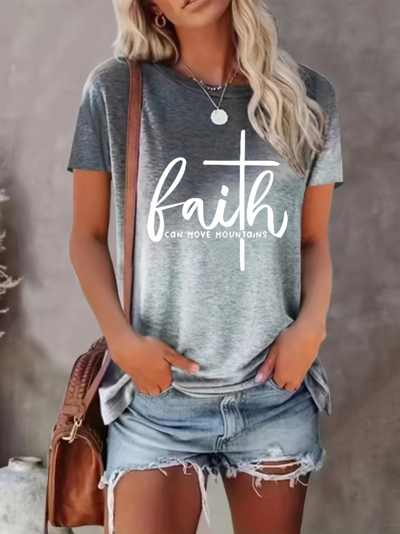 Faith Can Move Mountains Women's Christian T-Shirt claimedbygoddesigns