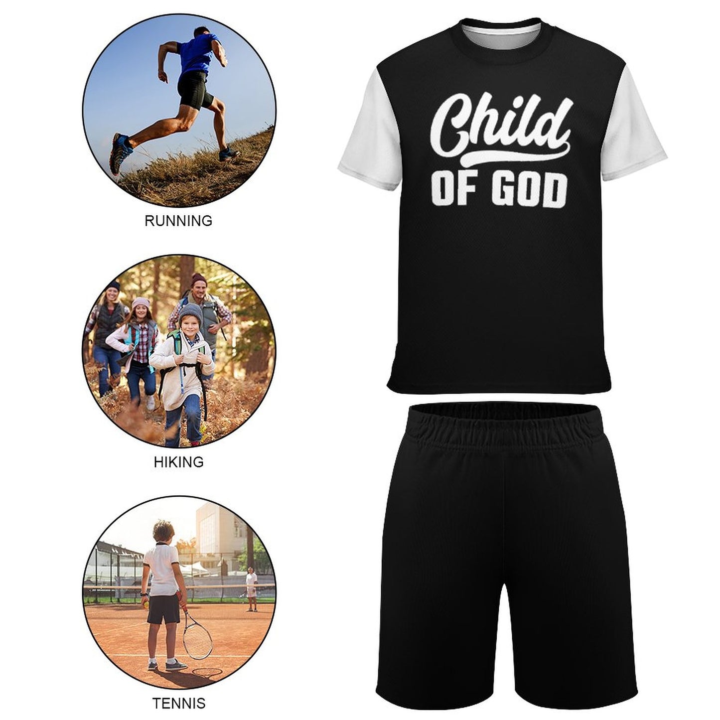 Child Of God Youth Christian Summer Casual Outfit Shorts Set SALE-Personal Design