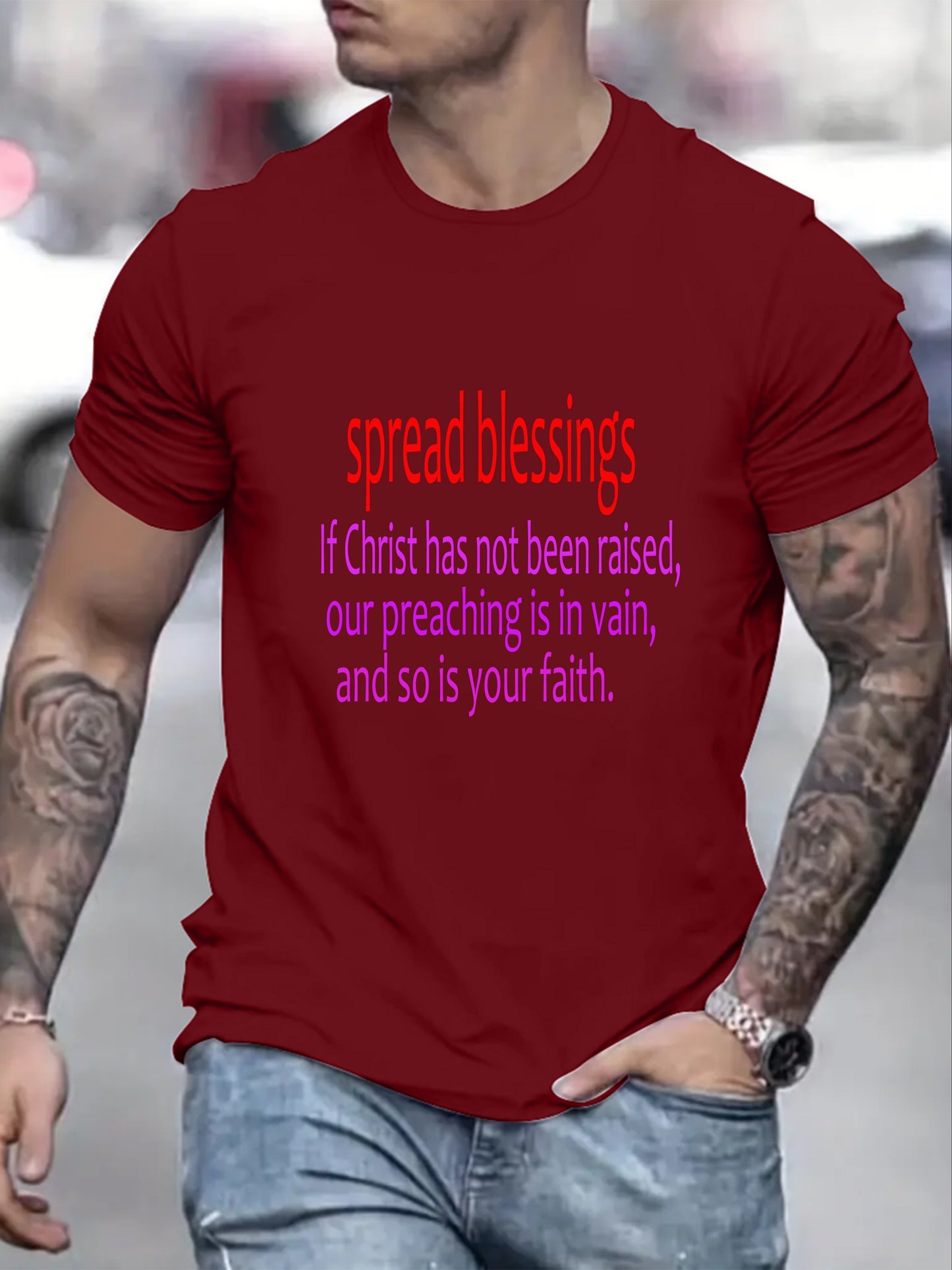 Spread Blessings Men's Christian T-shirt claimedbygoddesigns