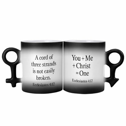 Christian Couple Color-Changing Mugs – Ecclesiastes 4:12 Unity Gift Set