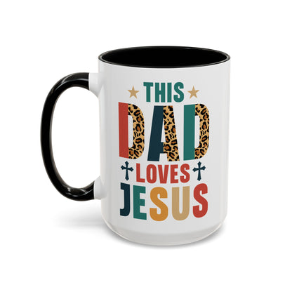 This Dad Loves Him Accent Coffee Mug - Perfect Gift for Father's Day and Christian Dads