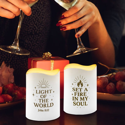 Light And Worship Christian Solar Wave Candles Set of 6 - ClaimedbyGodDesigns