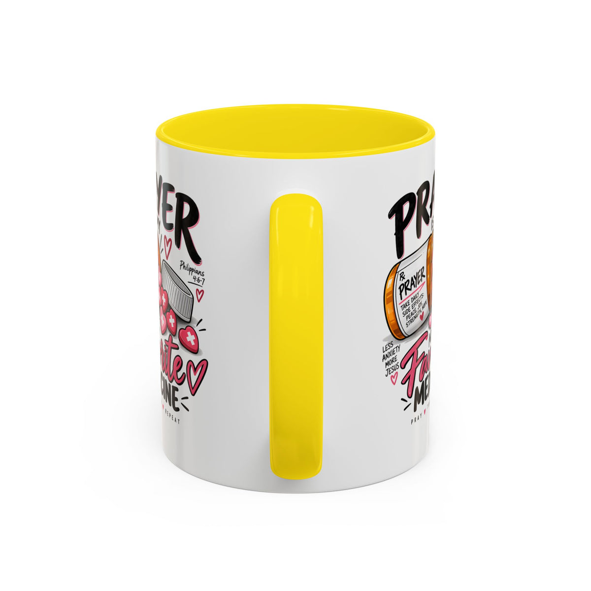 Prayer Is My Favorite Medicine Accent Coffee Mug – Inspirational Religious Gift