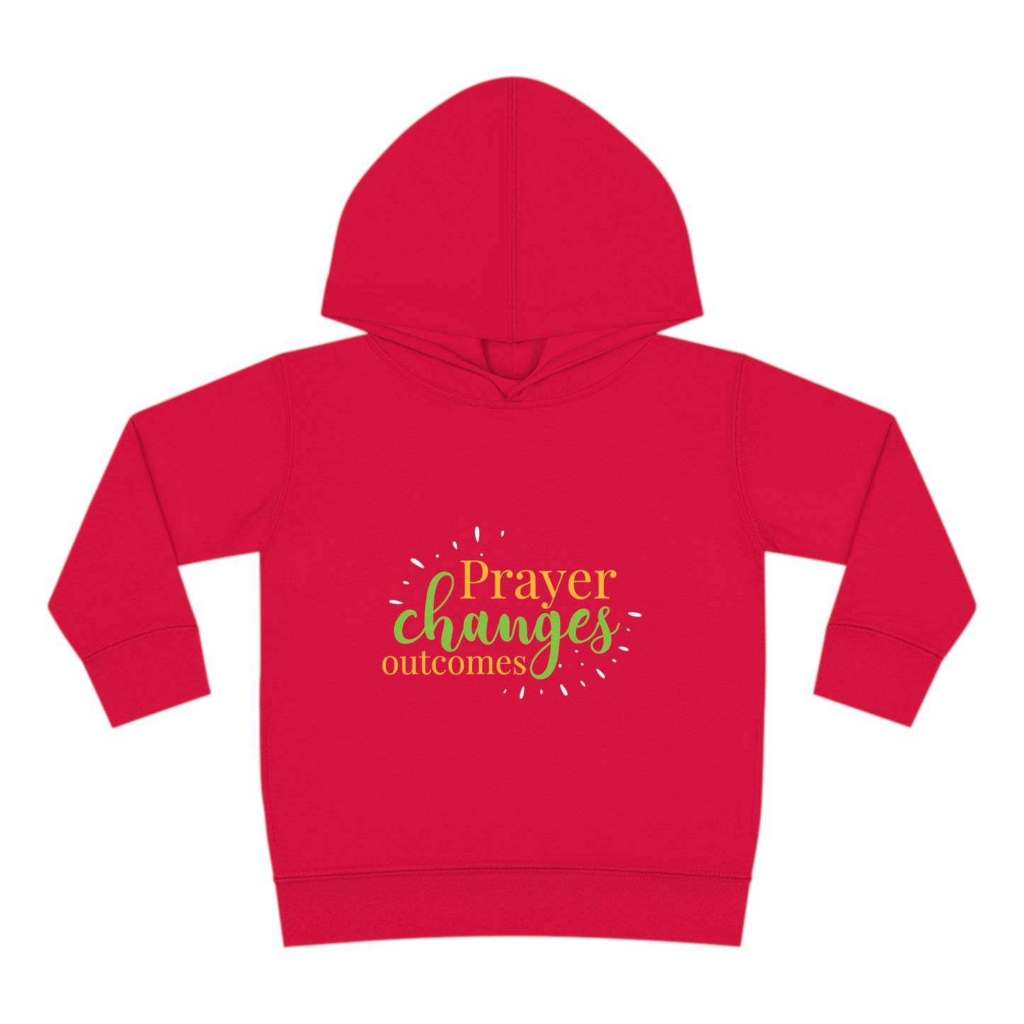 Prayer Changes Outcomes Toddler Christian Pullover Fleece Hoodie Printify