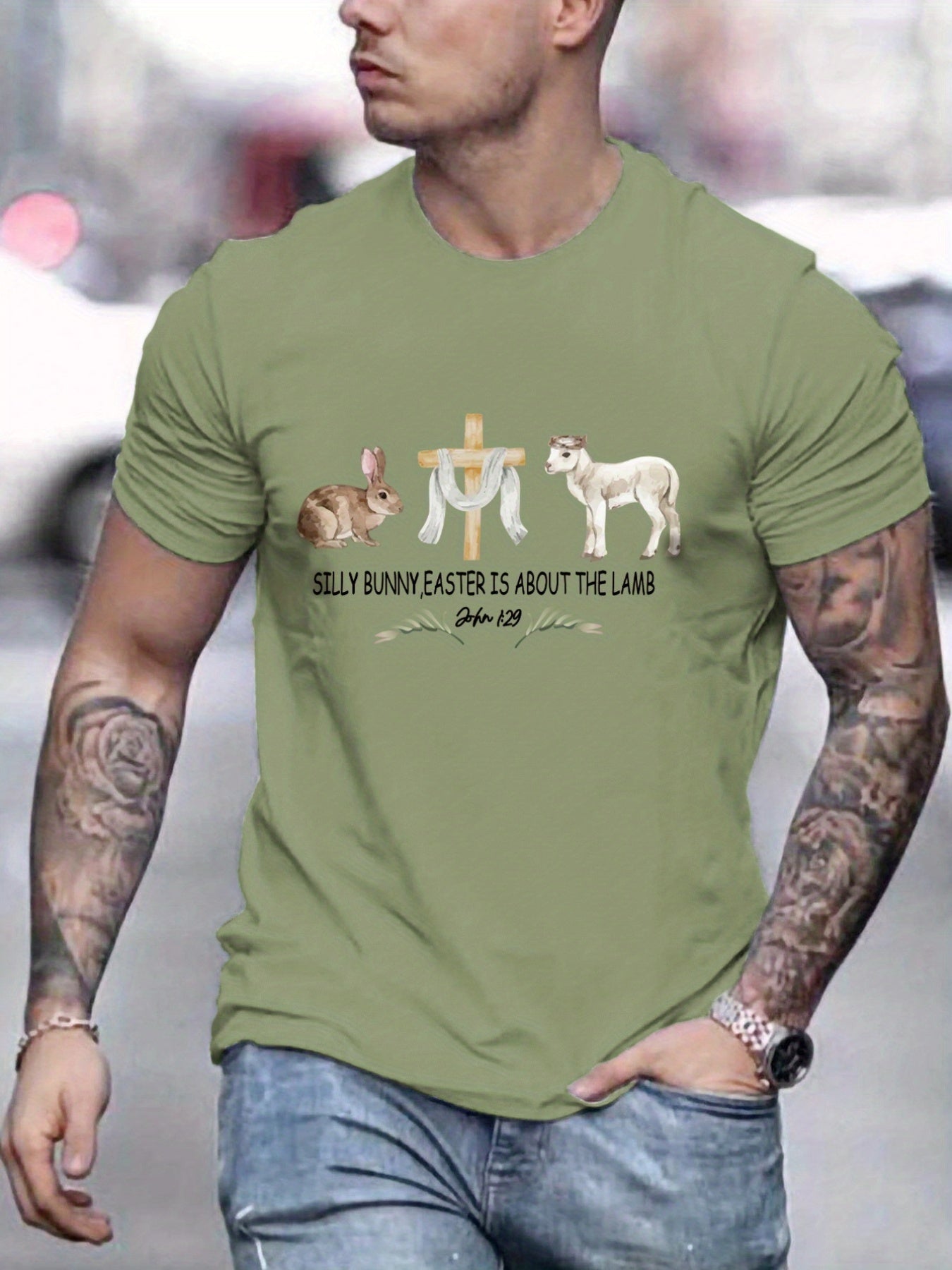 Silly Bunny, Easter Is About The Lamb Men's Christian T-shirt claimedbygoddesigns