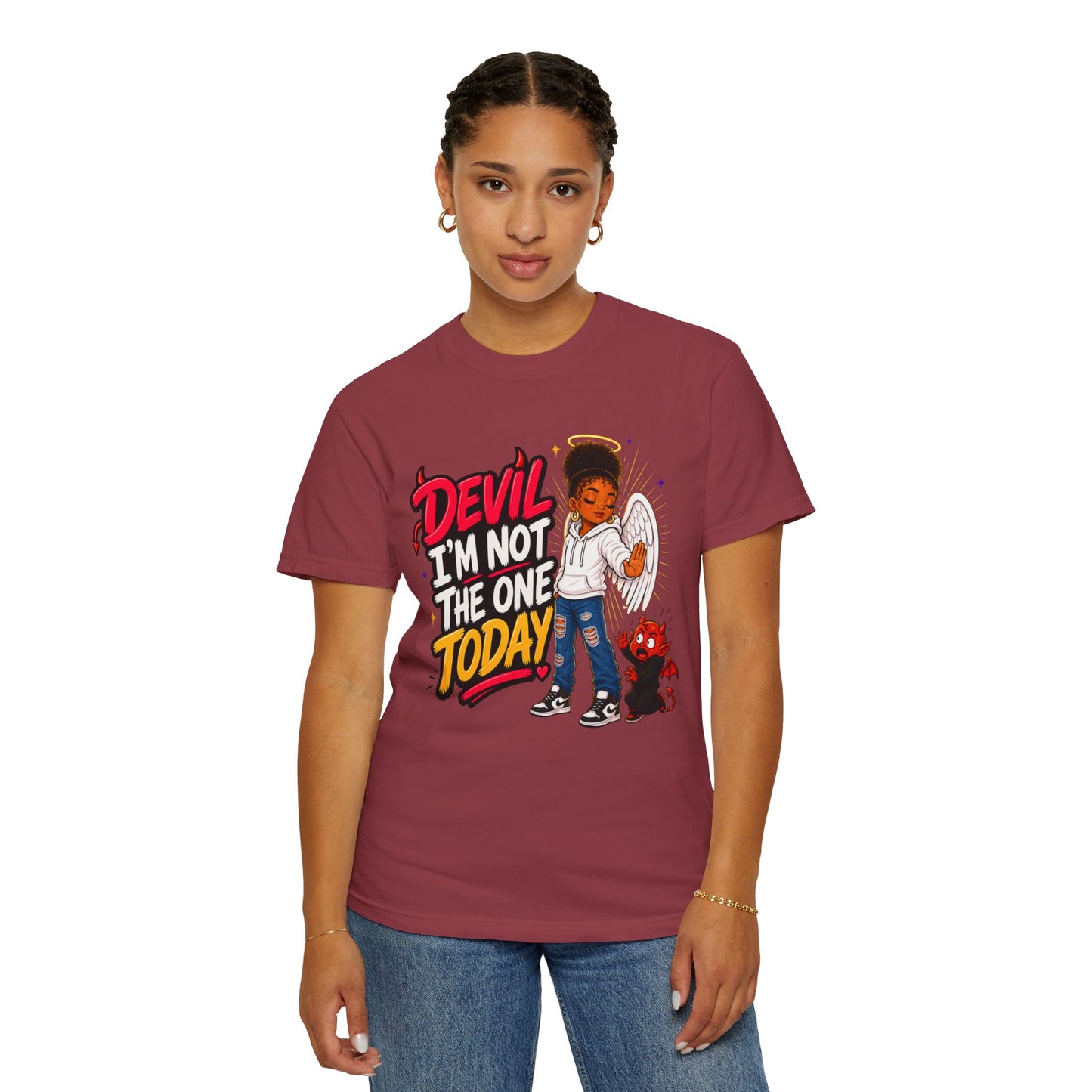 Devil I'm Not the One Today T-Shirt — Funny Angel vs Devil Graphic Tee - ClaimedbyGodDesigns