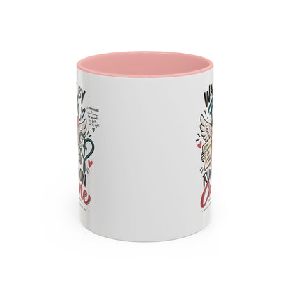 Walking By Faith, Running On Caffeine Coffee Mug (Accent)