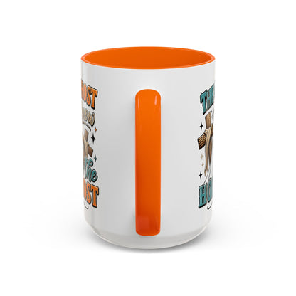 Accent Mug — "The Only Ghost I Know Is the Holy Ghost" Christian Halloween Coffee Cup