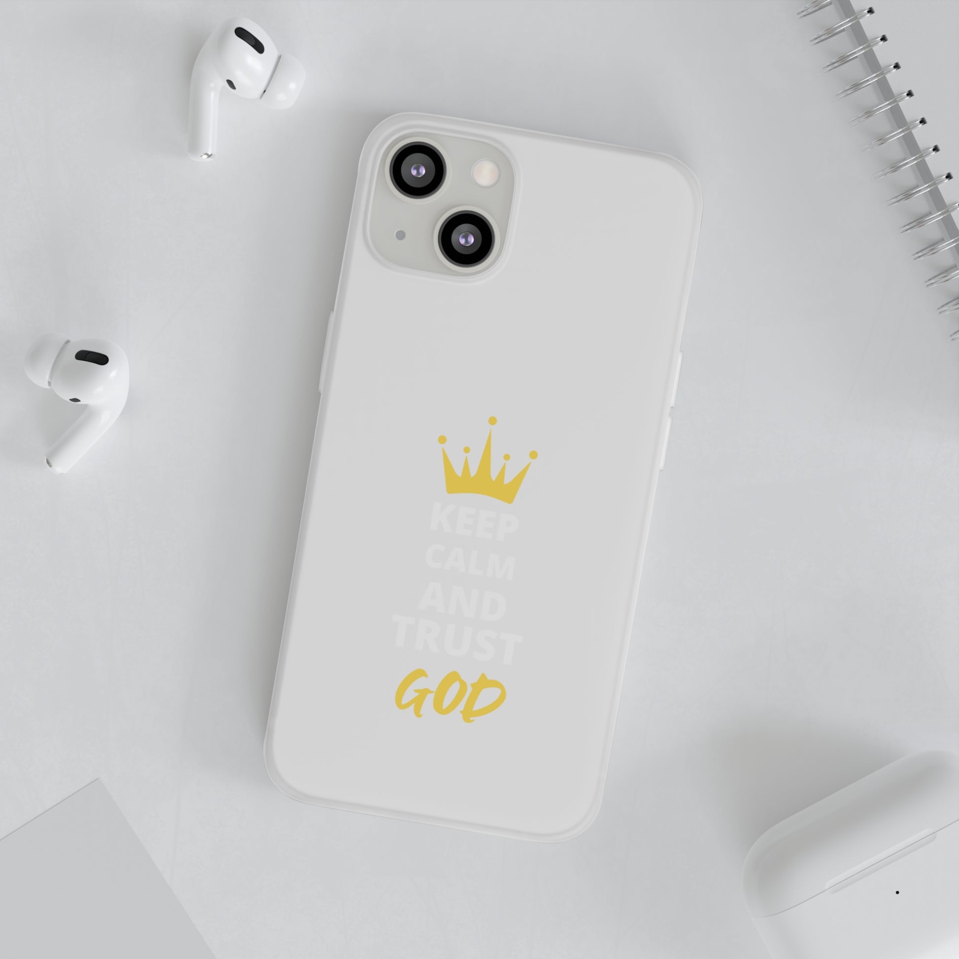 Keep Calm And Trust God Christian Flexi Phone Case Printify