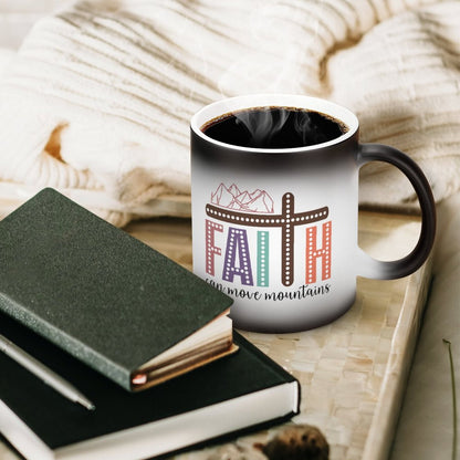 Faith Can Move Mountains Christian Color Changing Mug (Dual-sided)