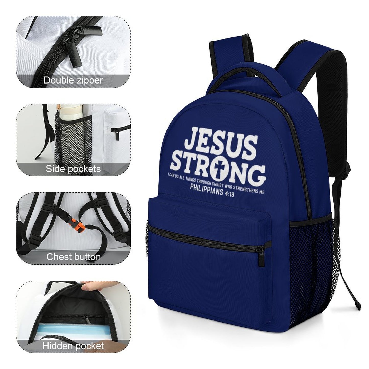 Jesus Strong Christian Children's School Backpack