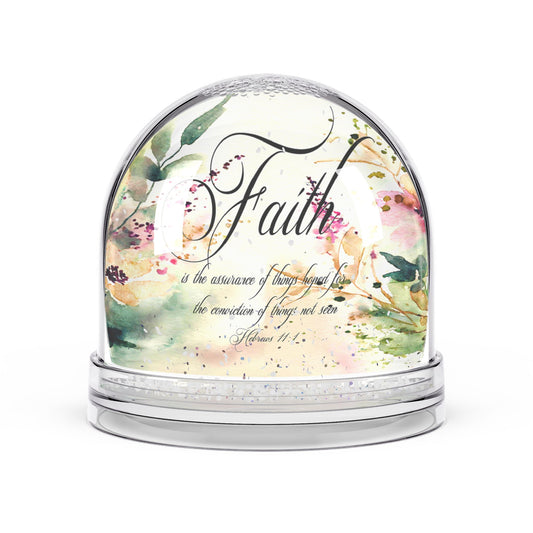 Christian Snow Globe, Religious Home Decor, Inspirational Gift, Christmas Decoration, Faith