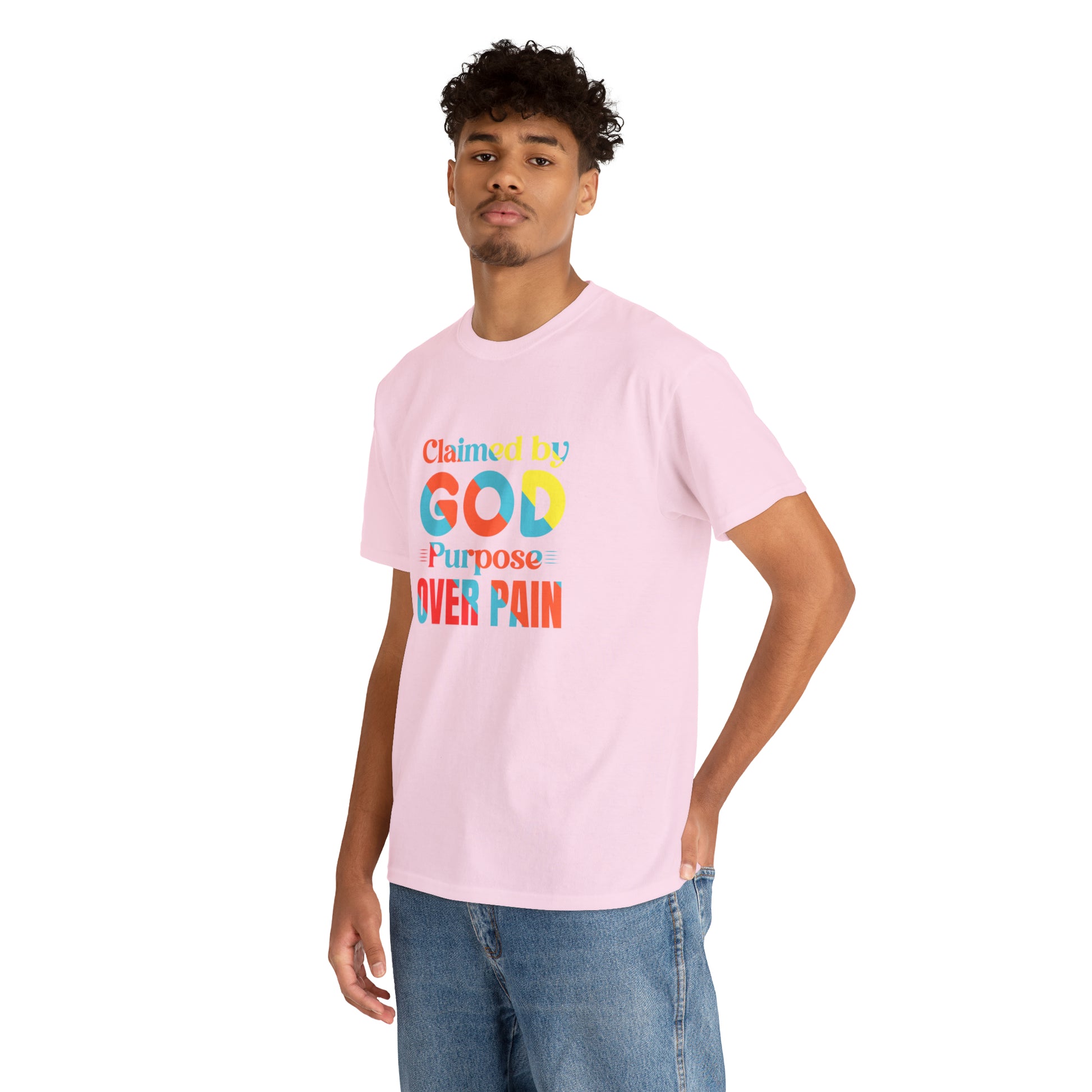 Claimed By God Purpose Over Pain Unisex Heavy Cotton Tee Printify