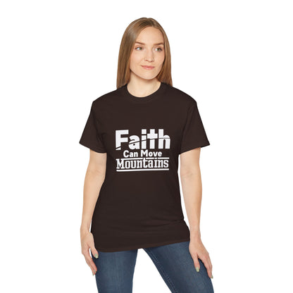 Faith Can Move Mountains Unisex Christian Ultra Cotton Tee Printify