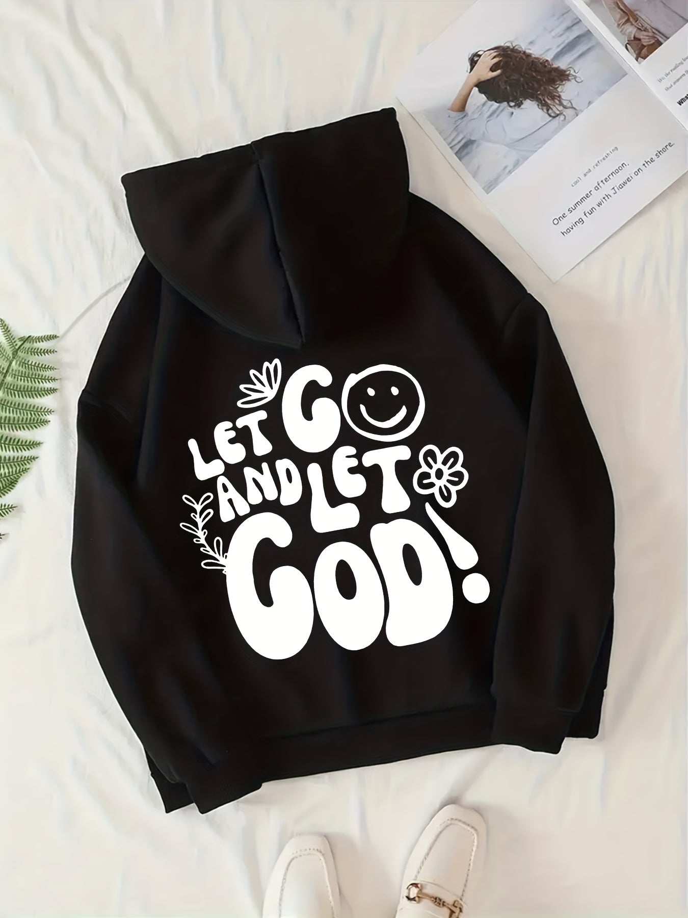 Let Go & Let God Youth Christian Pullover Hooded Sweatshirt claimedbygoddesigns