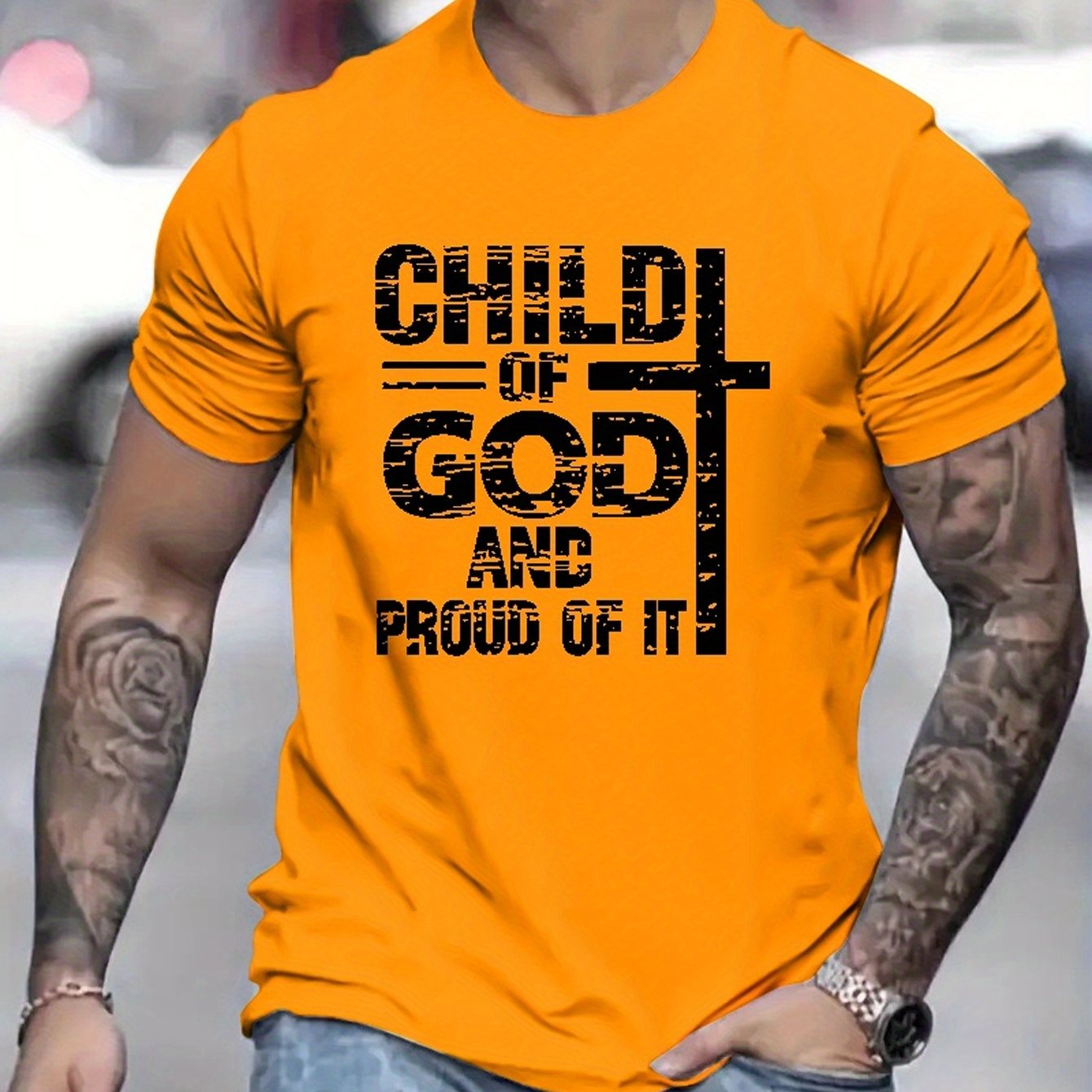 CHILD OF GOD AND PROUD OF IT Men's Christian T-shirt claimedbygoddesigns