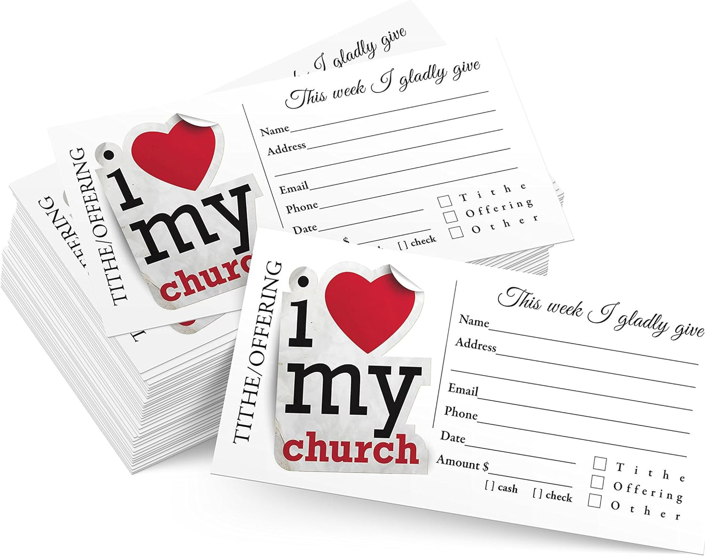 500 I Love My Church Tithes and Offering Envelopes claimedbygoddesigns