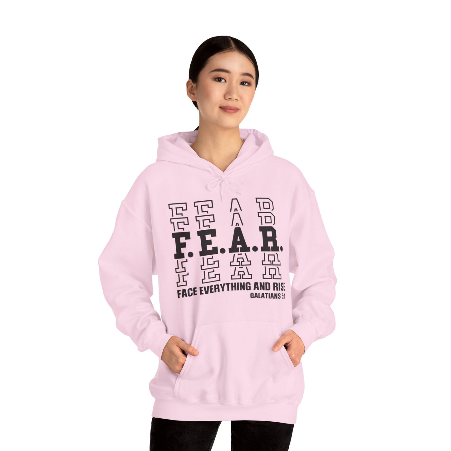 FEAR Face Everything And Rise Unisex Christian Hooded Pullover Sweatshirt