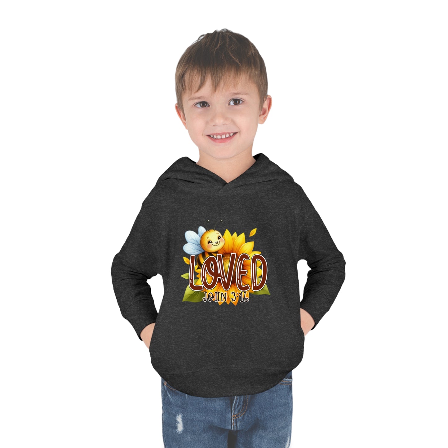 John 3:16 Loved Christian Toddler Pullover Fleece Hooded Sweatshirt