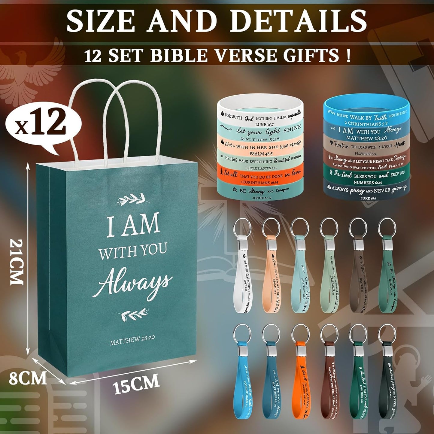 72pcs Christian Gift Set with Bags Pens Notebook Bracelet Keychain claimedbygoddesigns