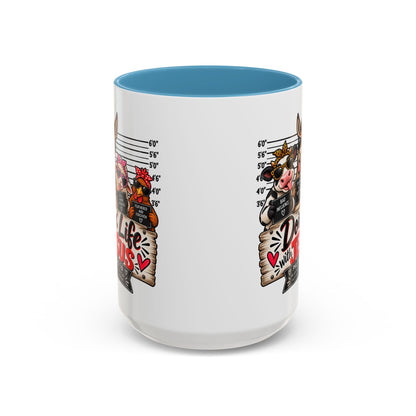 Doin’ Life with Jesus farm animal mugshot Christian mug, view 5