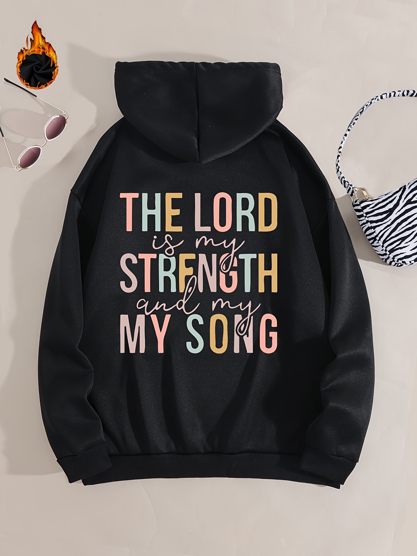 The Lord Is My Strength And My Song Women's Christian Pullover Hooded Sweatshirt claimedbygoddesigns