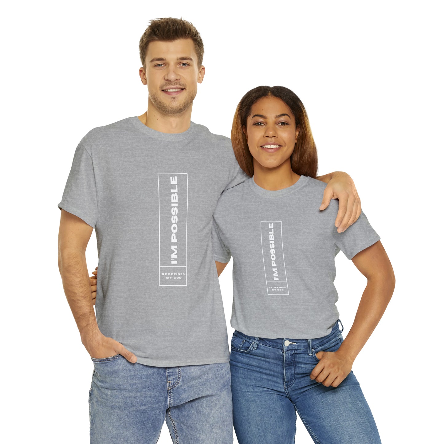 I'm Possible Redefined By God Unisex Heavy Cotton Tee Printify