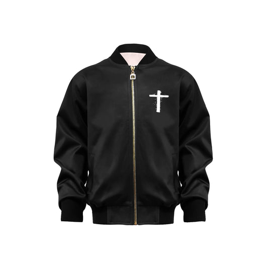 Be Strong Brave Fearless Kids' Bomber Jacket with Pockets - ClaimedbyGodDesigns