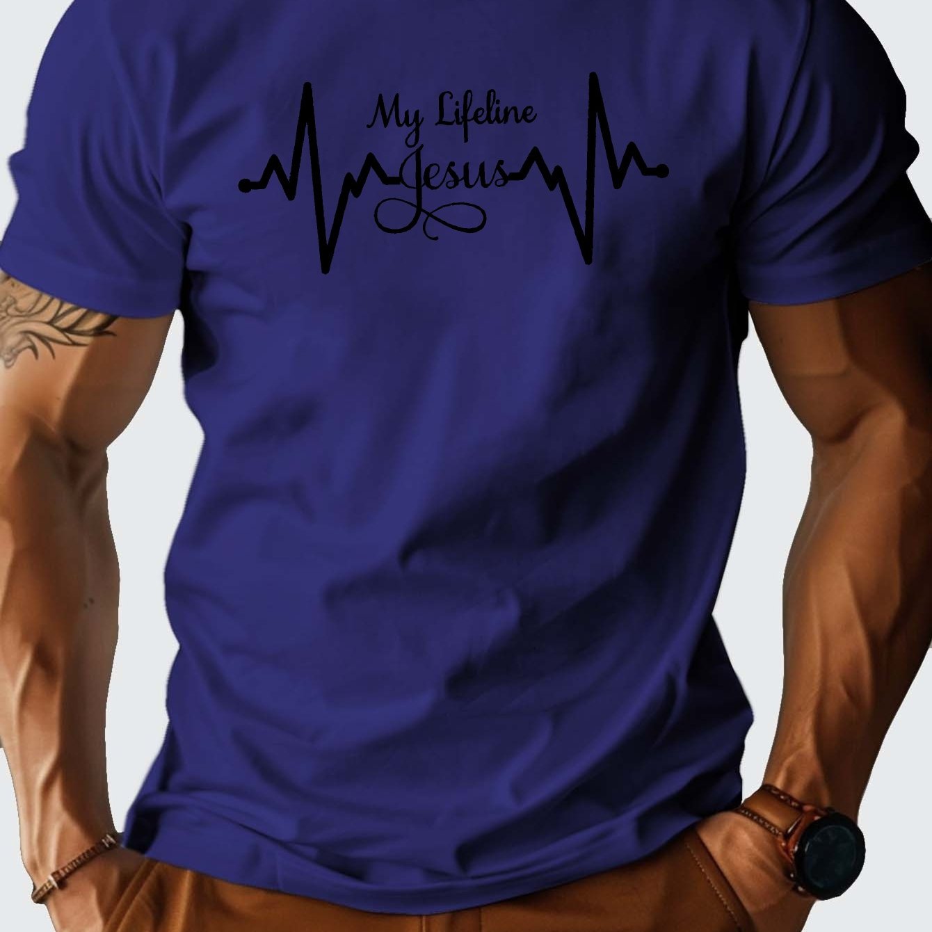 My Lifeline Is Jesus Men's Christian T-shirt claimedbygoddesigns