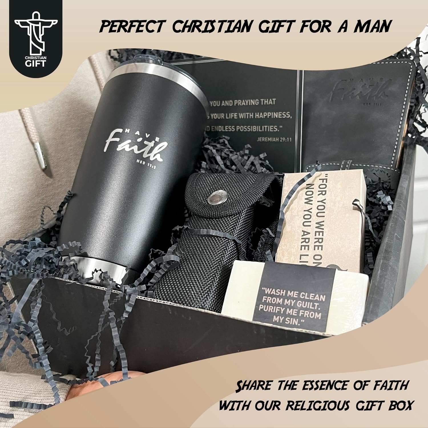 Christian Gift Box for Men  Inspirational Religious Presents claimedbygoddesigns
