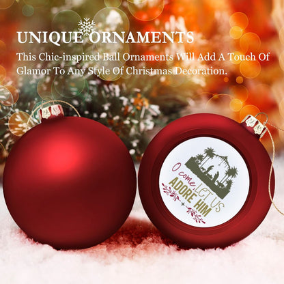 O Come Let Us Adore Him  Christian Christmas Tree Hanging Ball