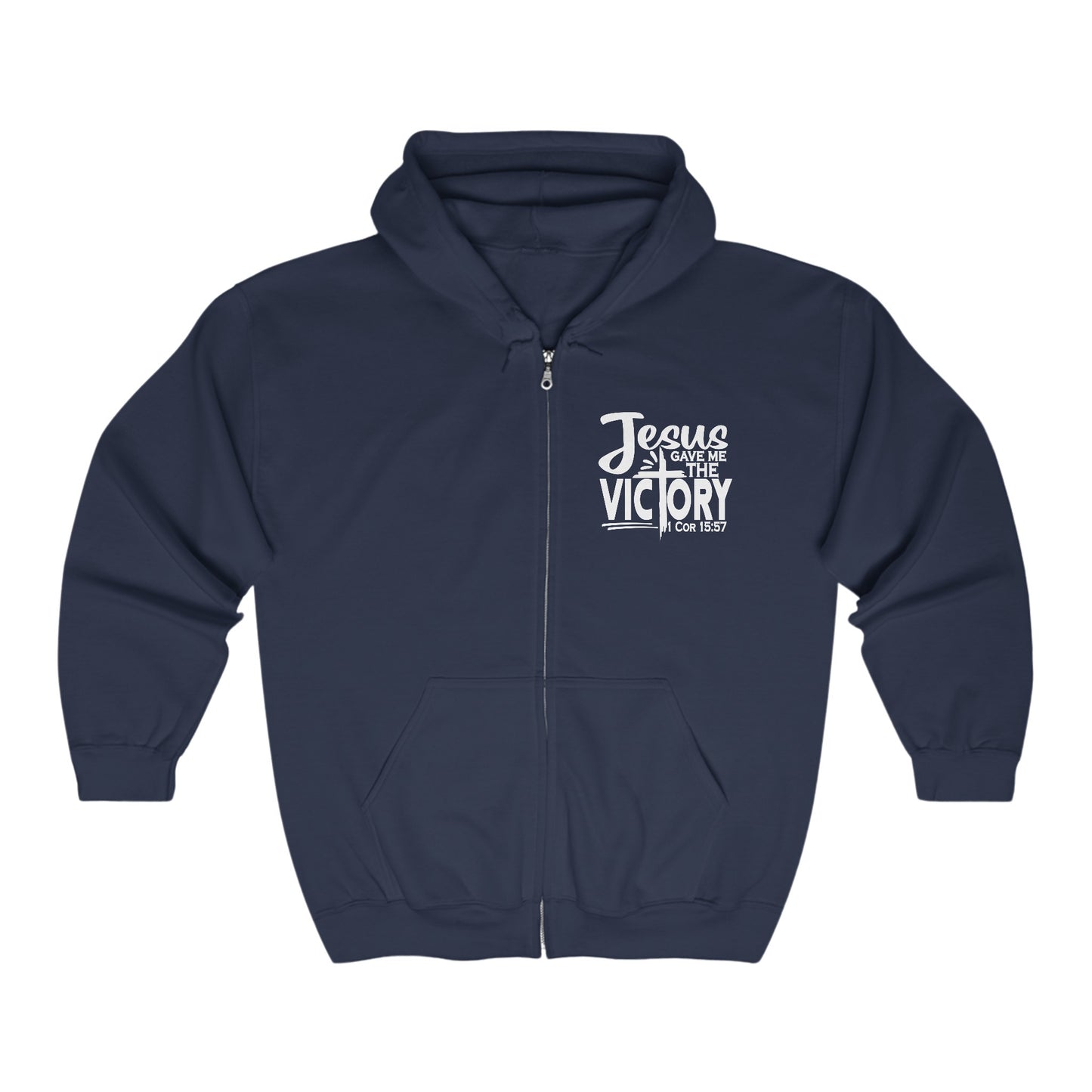 Jesus Gave Me The Victory Unisex Heavy Blend Full Zip Hooded Sweatshirt