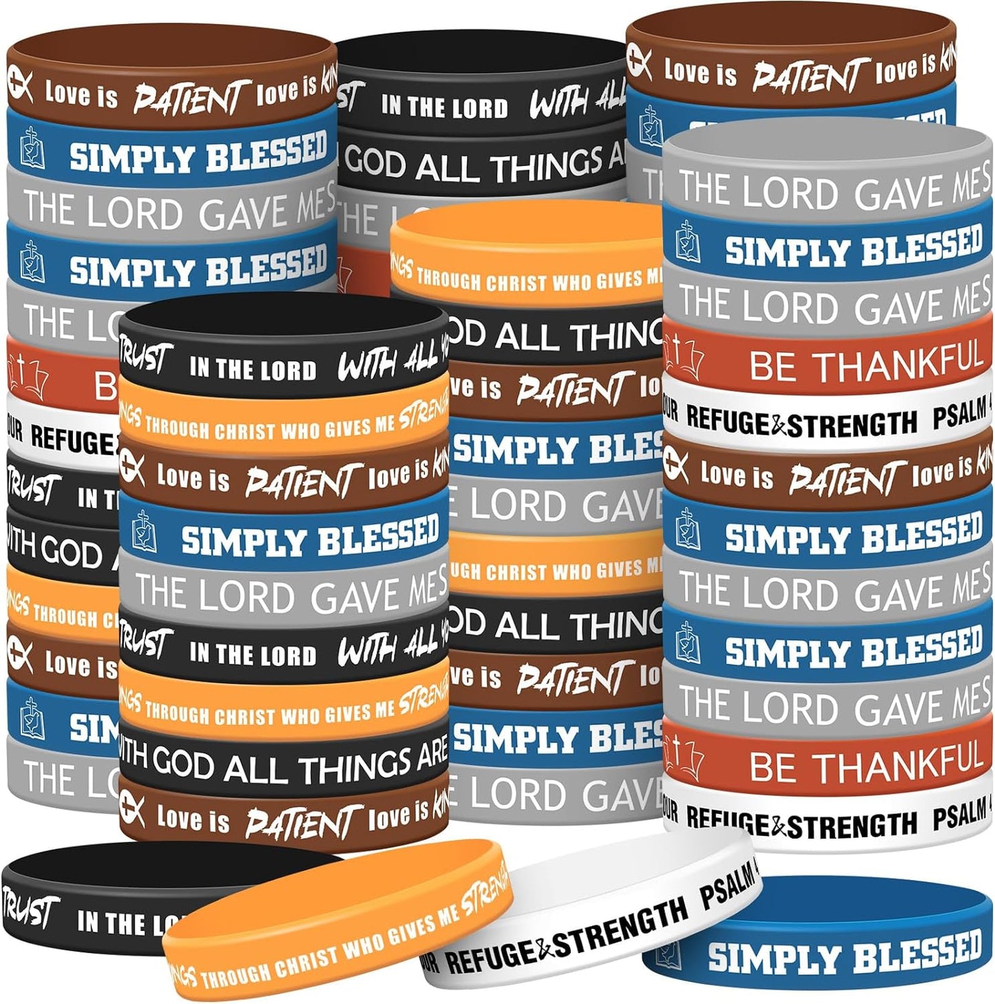 200 Pcs Religious Scripture Rubber Bracelets with Bible Verses Christian Gift Idea claimedbygoddesigns