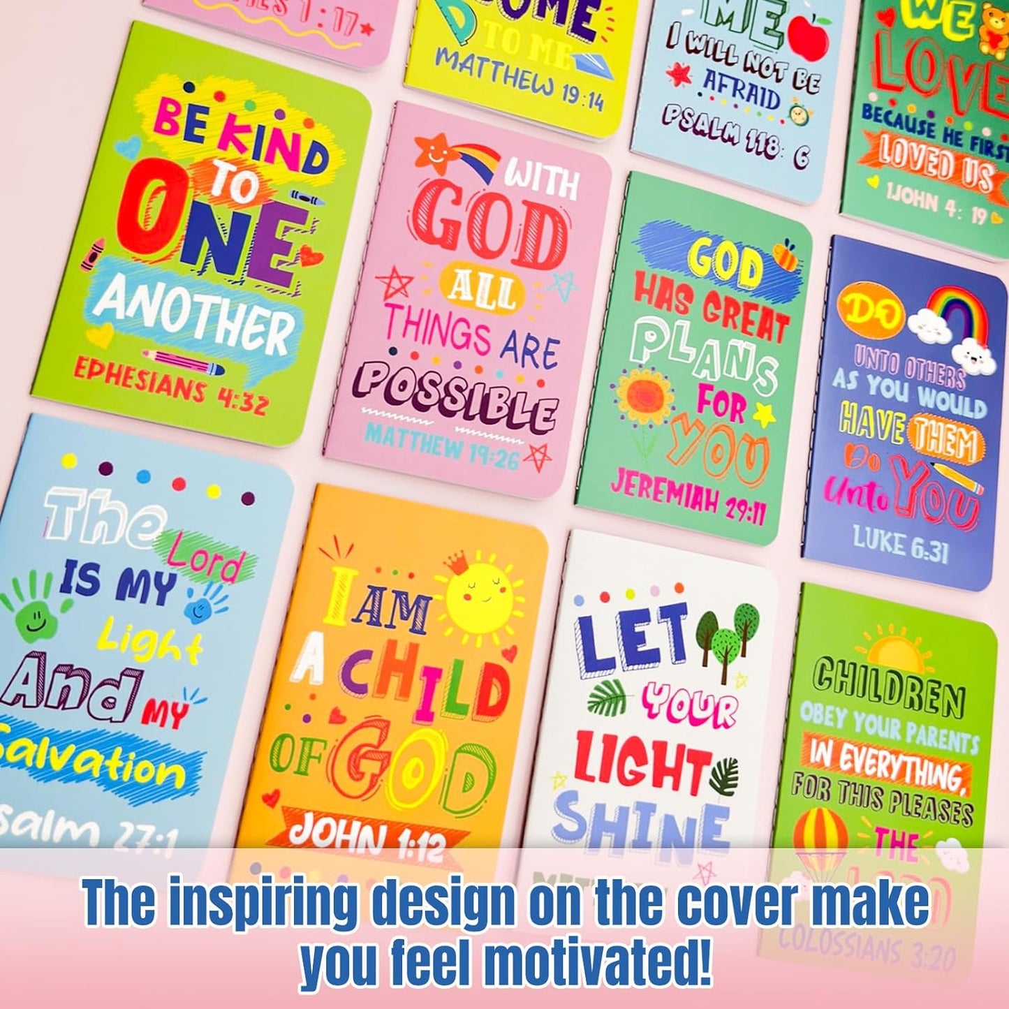 24Pcs Bible Verse Mini Religious Pocket Journals (Bible Colorful) claimedbygoddesigns