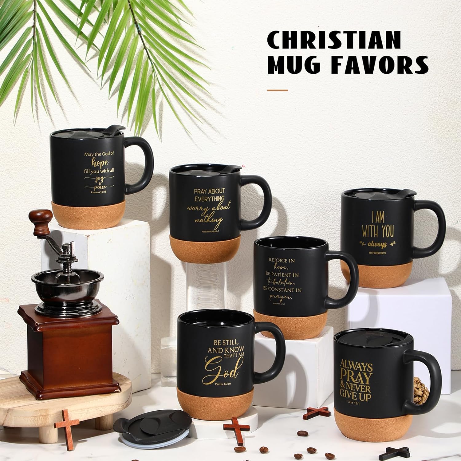 12 Pcs Christian Bible Verse Ceramic Mugs 15 oz Gift Idea claimedbygoddesigns