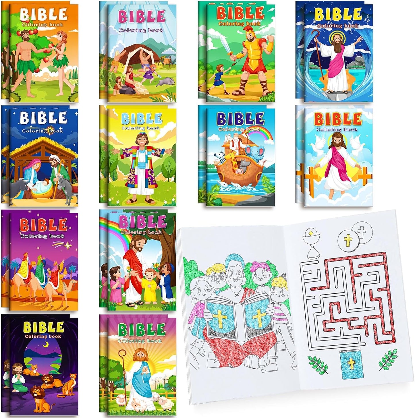 24 Pcs Christian Mini Coloring Books with Bible Verses Christian Activities claimedbygoddesigns