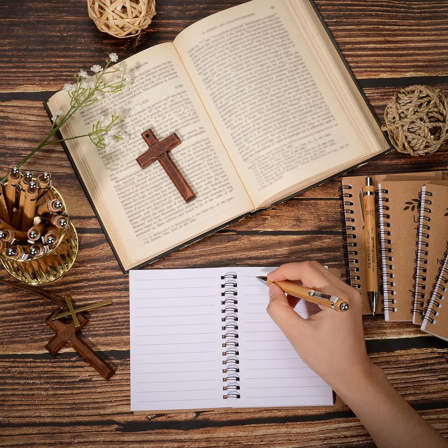 60 or 100 PCS (30 Journals +30 pens or 50 Journals+50pens) Christian Bible Verse Prayer Journals claimedbygoddesigns
