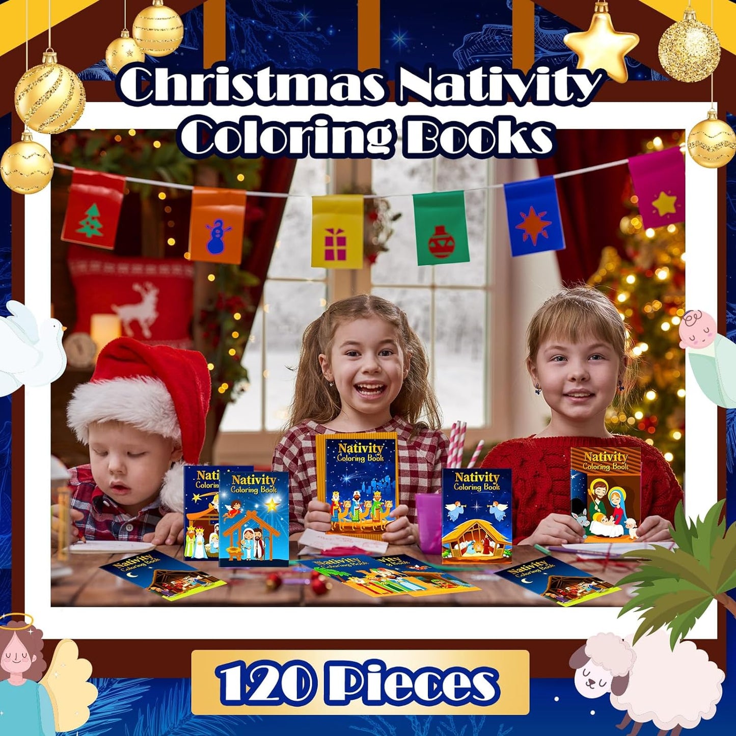 120 Pieces Christmas Nativity Coloring Books for Kids Christian Activity claimedbygoddesigns