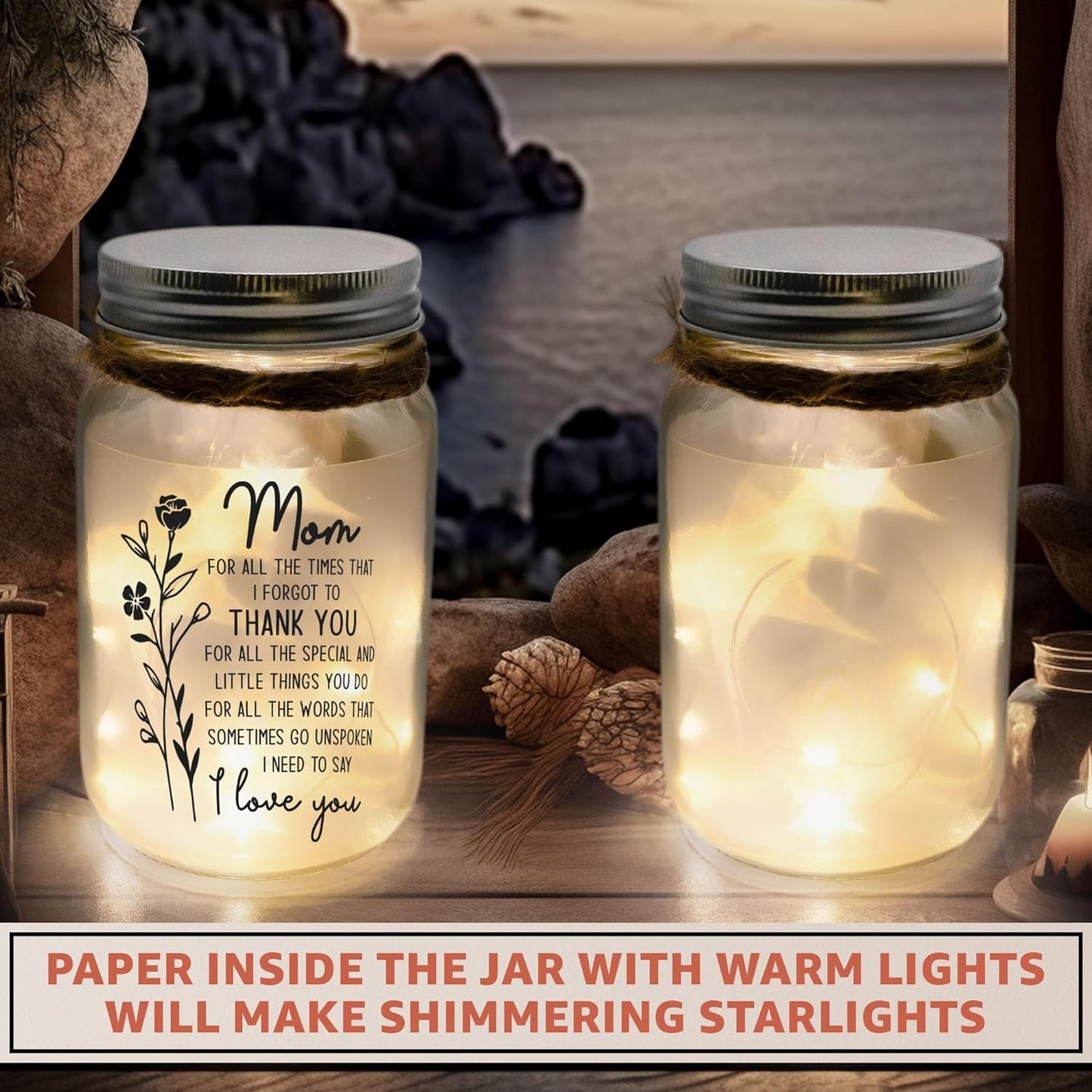 Mom Mason Jar Night Light Christian Mother's Day Gift claimedbygoddesigns