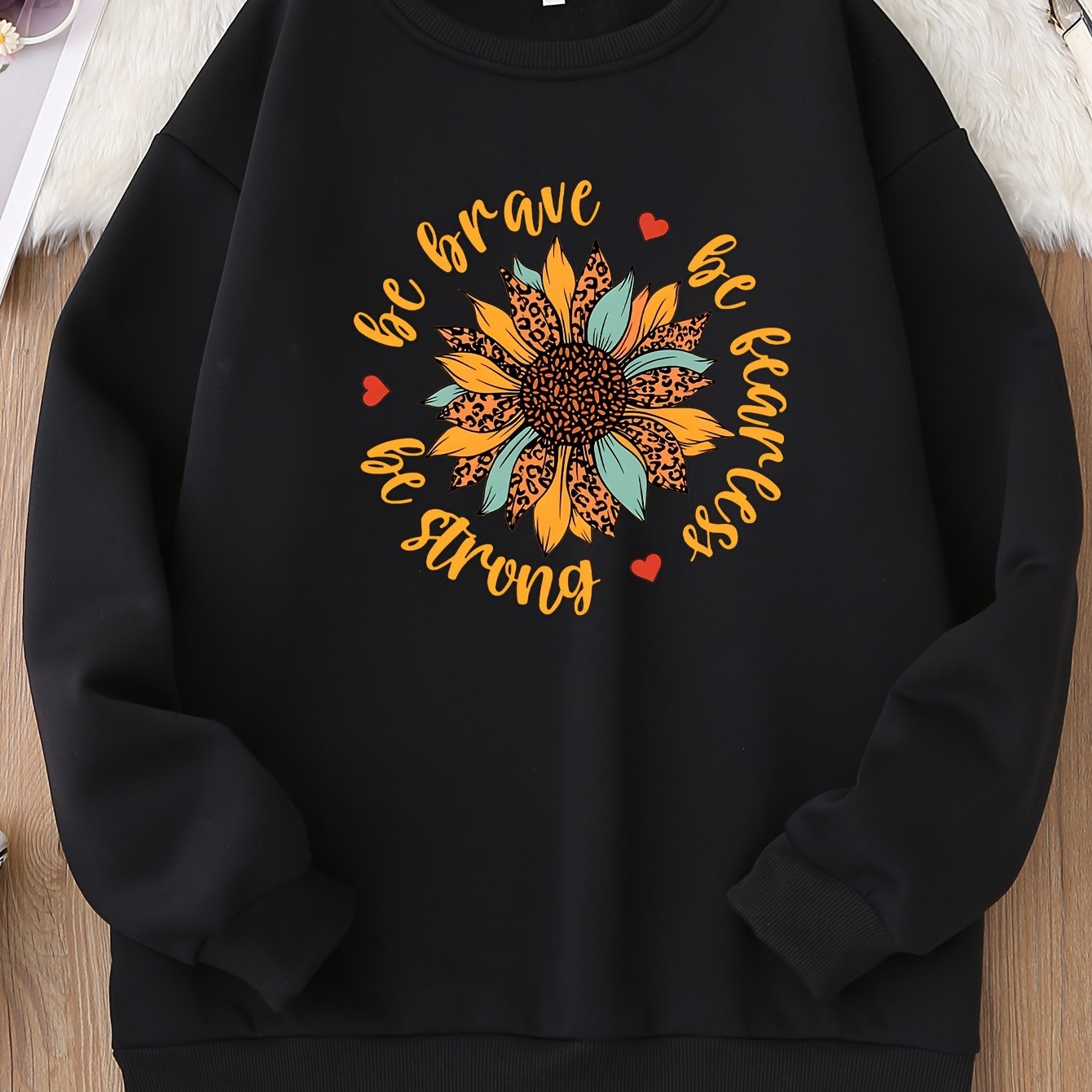 Be Brave Be Fearless Be Strong Women's Christian Pullover Sweatshirt claimedbygoddesigns