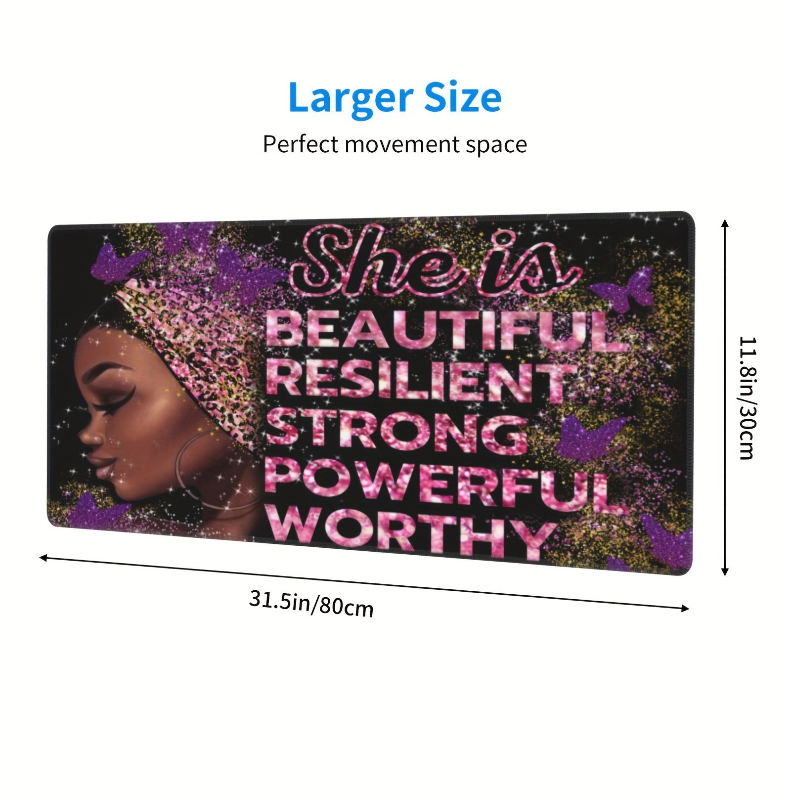 1pc She is beautiful resilient strong powerful worthy, Christian Computer Mouse Pad claimedbygoddesigns