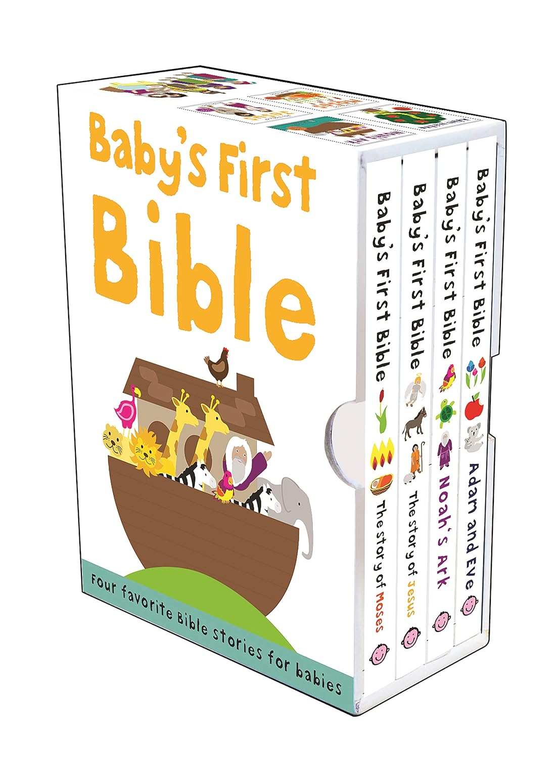 Baby's First Bible Boxed Set: The Story of Moses, The Story of Jesus, Noah's Ark, and Adam and Eve (Bible Stories) claimedbygoddesigns