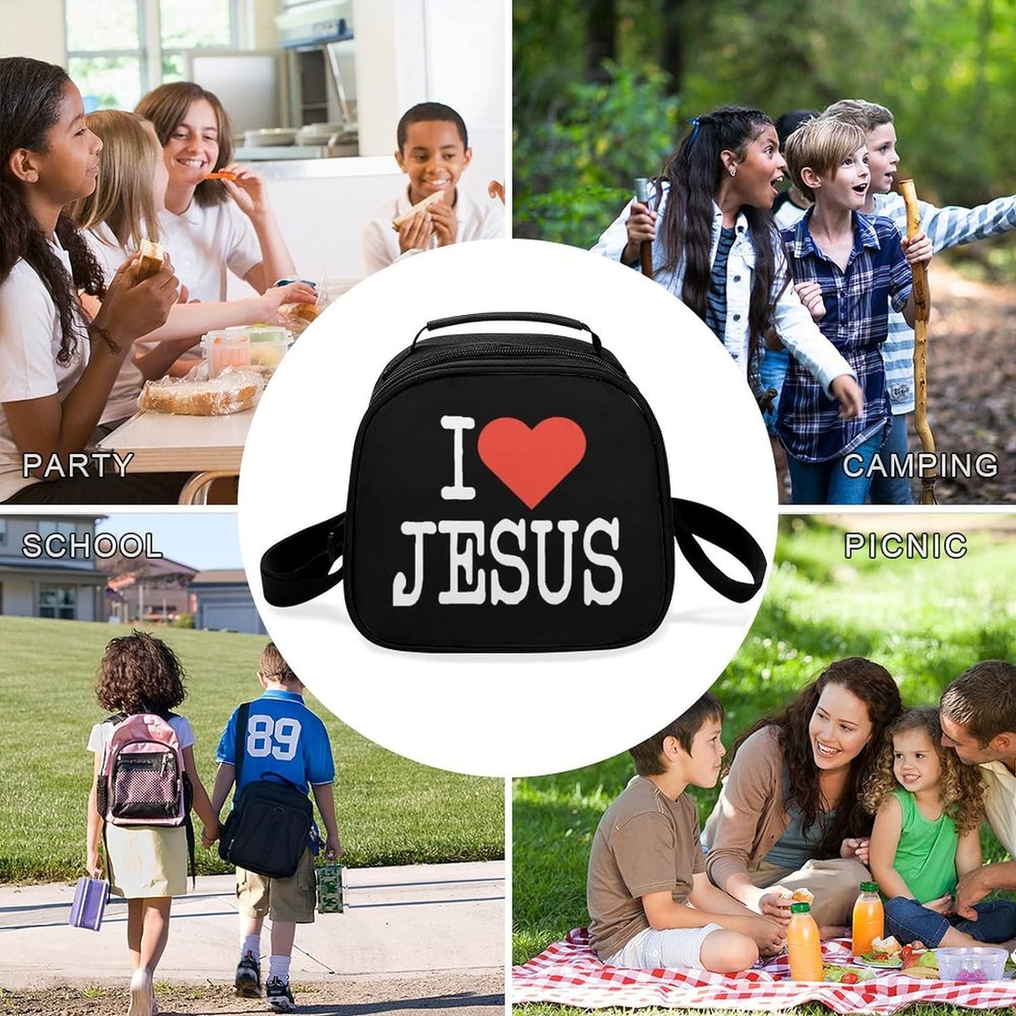 I Love Jesus Christian Lunch Bag claimedbygoddesigns