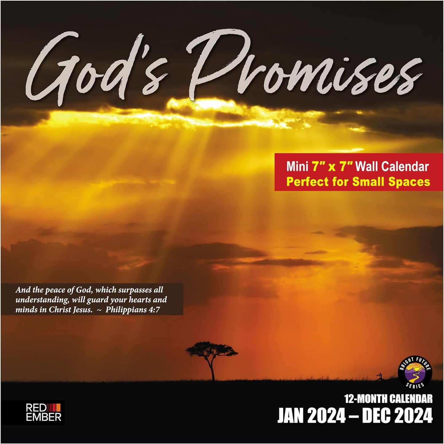 God's Promises 2024 Christian Hangable Monthly  | Only 7 x 14 Open claimedbygoddesigns