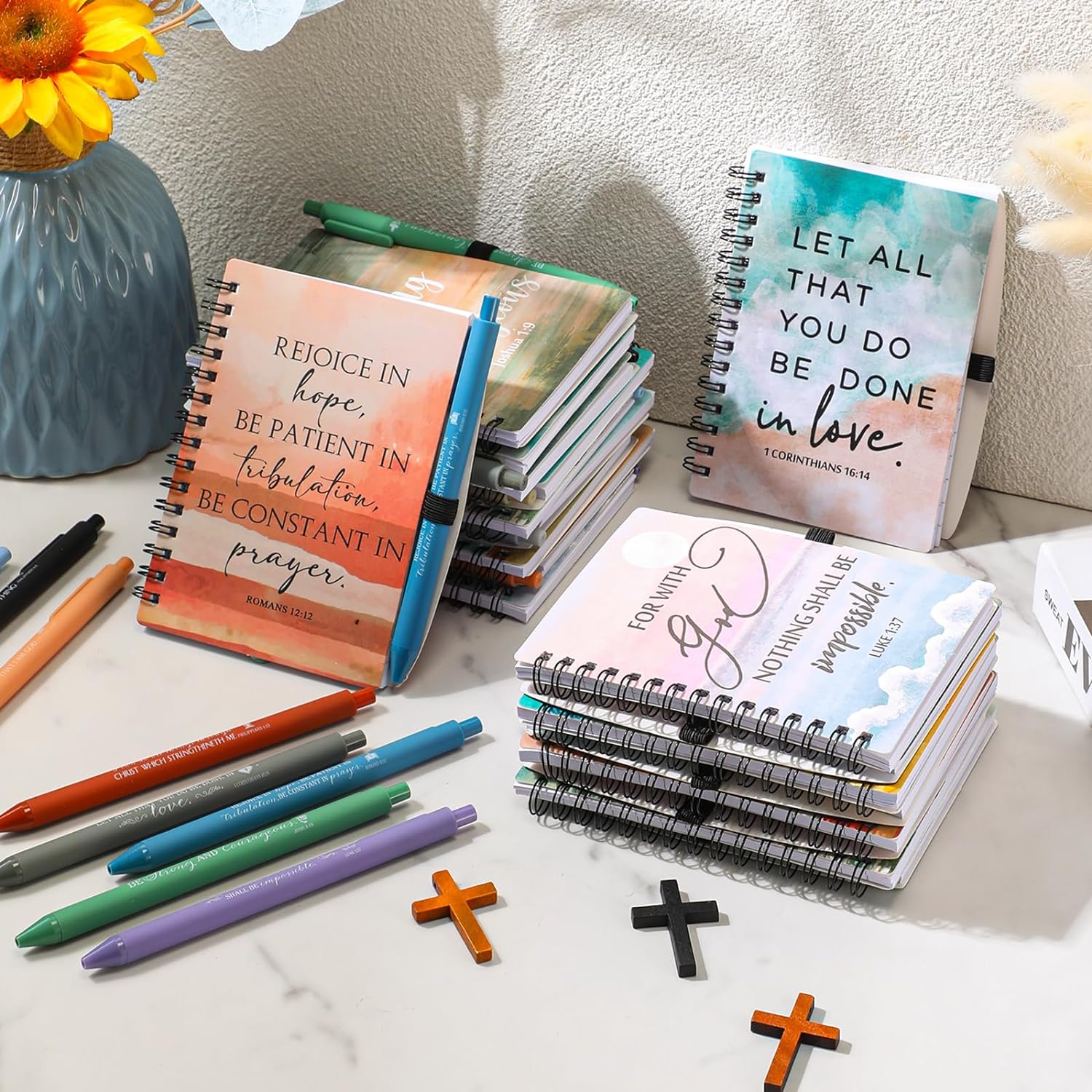 Christian Gift 40 set Spiral Notebooks with Bible Verses  Prayers claimedbygoddesigns