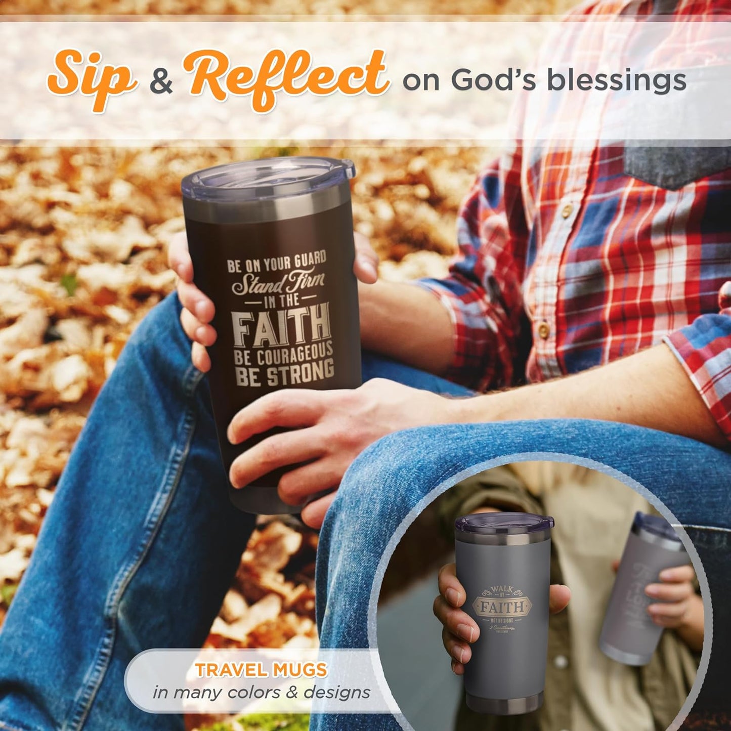 Stand Firm In the Faith Christian Stainless Steel Double Wall Vacuum Insulated Tumbler 18 oz claimedbygoddesigns