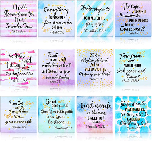 Bible Verse 12 Pieces Christian Refrigerator Magnets Christian Gift Idea claimedbygoddesigns