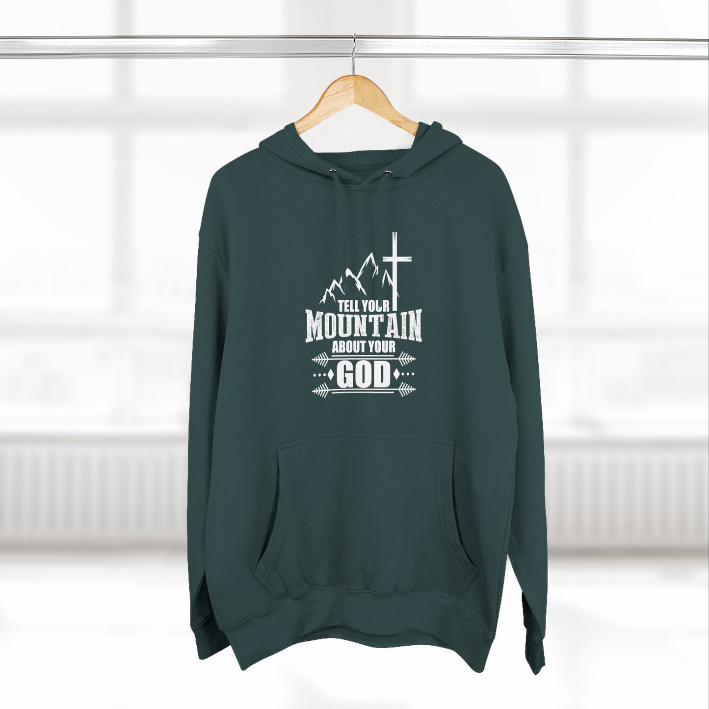 Tell Your Mountain Who He Is Unisex Christian Pullover Hooded Sweatshirt