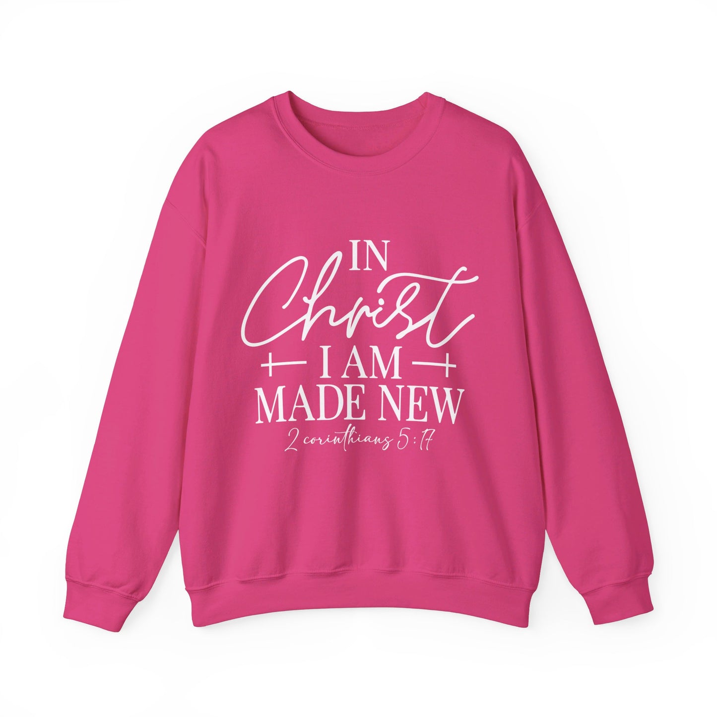 2 Corinthians 5:17 In Christ I Am Made New Unisex Heavy Blend™ Crewneck Christian Sweatshirt