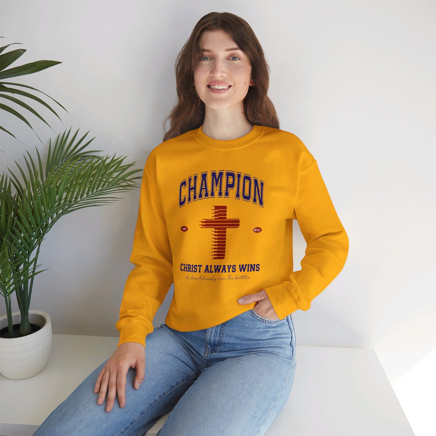 Champion Christ Always Wins Unisex Heavy Blend™ Crewneck Christian Sweatshirt